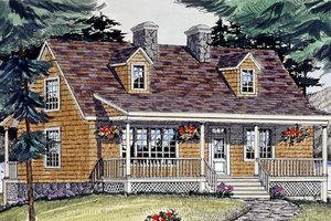 Exterior - Front Elevation 3 for Cabin House Plan #456-17 - 3 bed, 2 bath