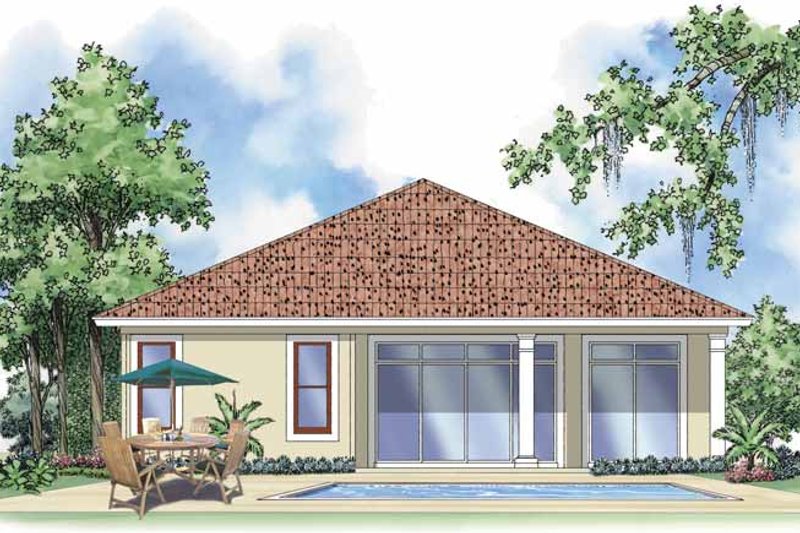 Home Plan - Exterior - Rear Elevation 1 for Mediterranean House Plan #930-378 - 2 bed, 2 bath