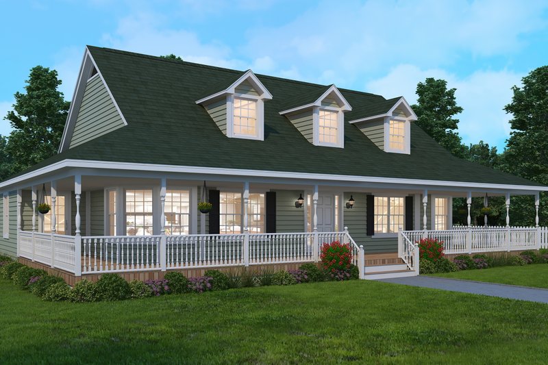House Blueprint - Farmhouse Exterior - Front Elevation Plan #1082-9