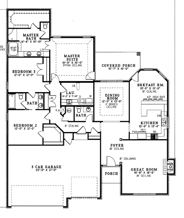 House Plan Design - European Floor Plan - Main Floor Plan #17-2706