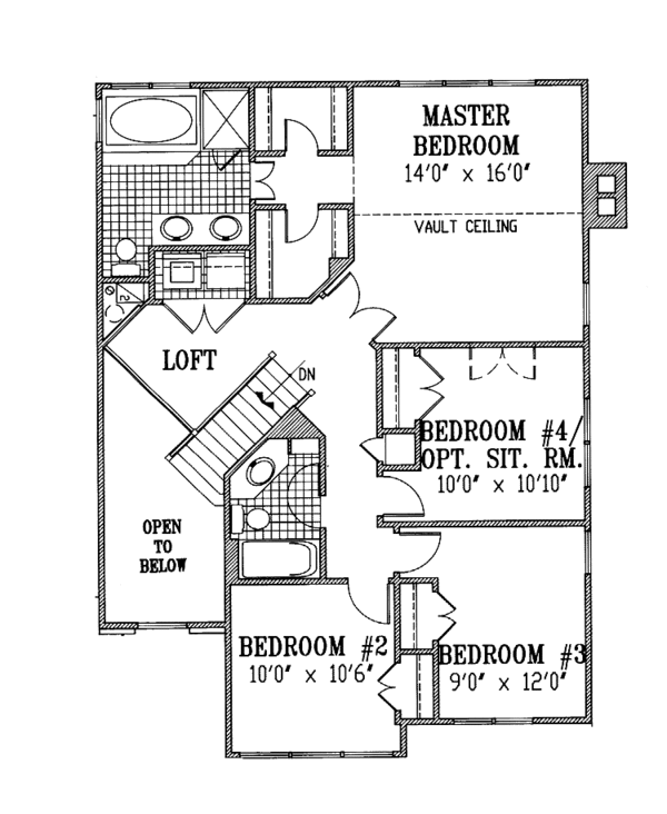 House Design - Traditional Floor Plan - Upper Floor Plan #953-103