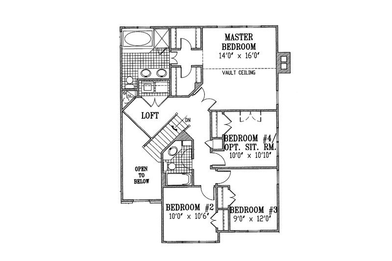 House Design - Floor Plan - Upper Floor for Traditional House Plan #953-103 - 4 bed, 3 bath