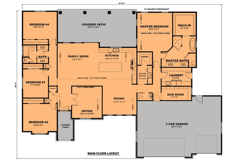 Dream House Plan - Floor Plan - Main Floor for Cottage House Plan #1111-2 - 4 bed, 2.5 bath