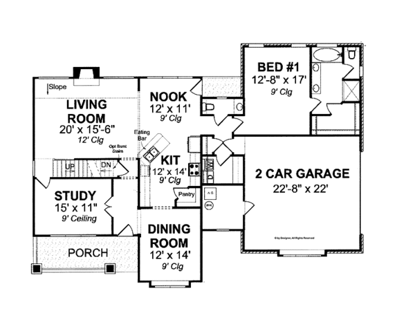House Plan Design - Craftsman Floor Plan - Main Floor Plan #513-2100