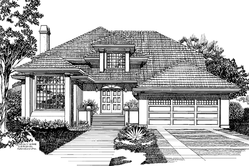 House Plan Design - Prairie Exterior - Front Elevation Plan #47-732