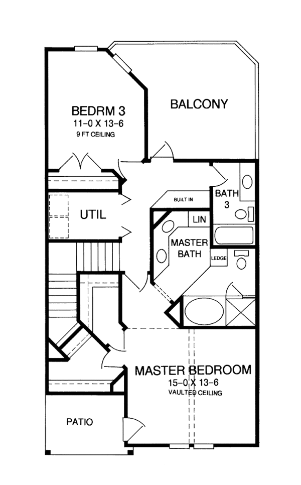 House Blueprint - Classical Floor Plan - Upper Floor Plan #952-47