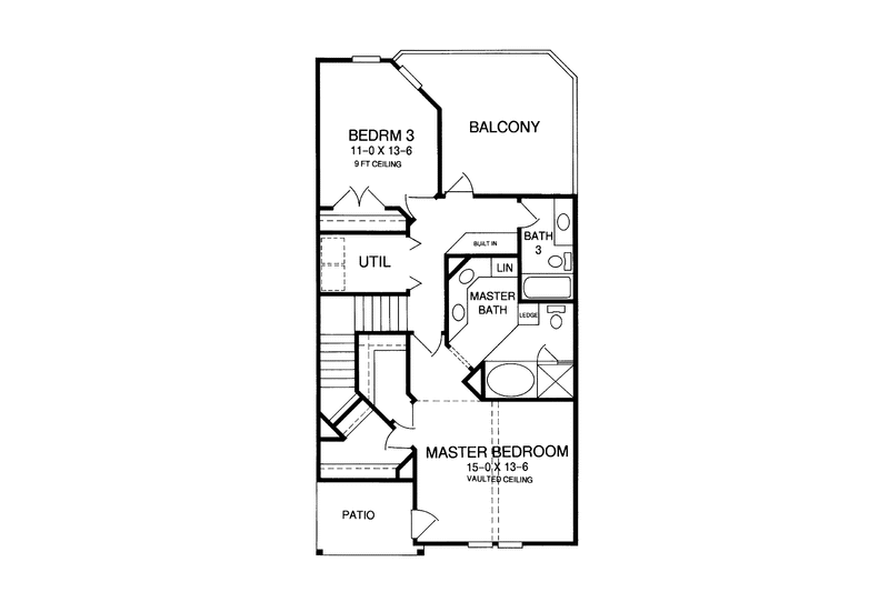House Blueprint - Floor Plan - Upper Floor for Classical House Plan #952-47 - 3 bed, 3 bath