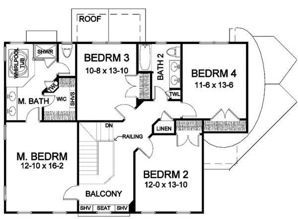 Dream House Plan - Colonial Floor Plan - Upper Floor Plan #328-415