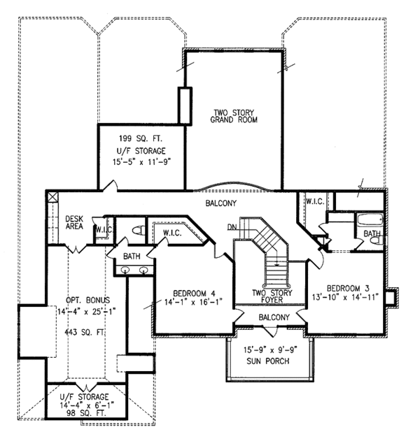 House Plan Design - Colonial Floor Plan - Upper Floor Plan #54-184