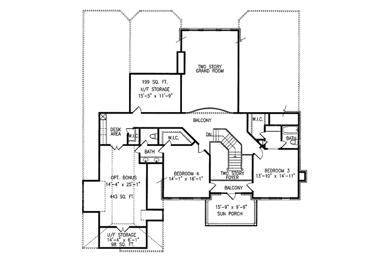 Dream House Plan - Floor Plan - Upper Floor for Colonial House Plan #54-184 - 4 bed, 4.5 bath
