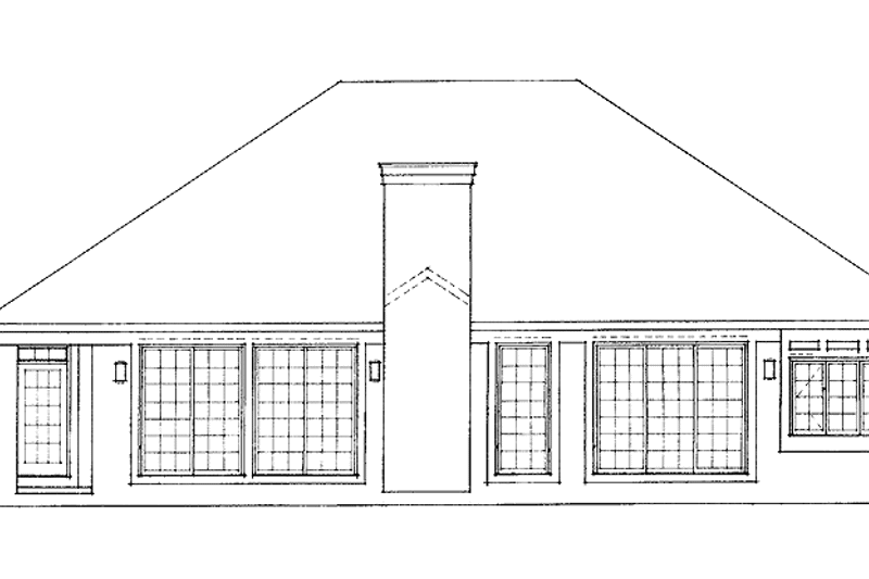Home Plan - Exterior - Rear Elevation for Mediterranean House Plan #72-996 - 3 bed, 2.5 bath