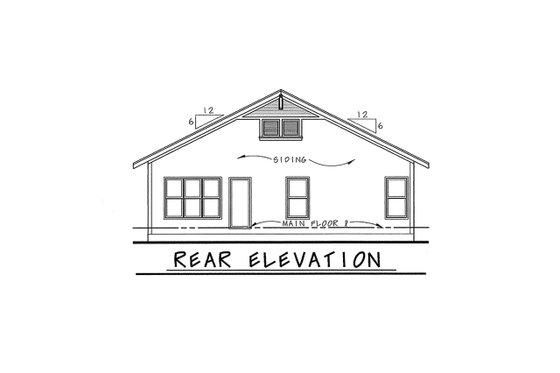 Exterior - Front Elevation 6 for Bungalow House Plan #20-2139 - 2 bed, 2 bath