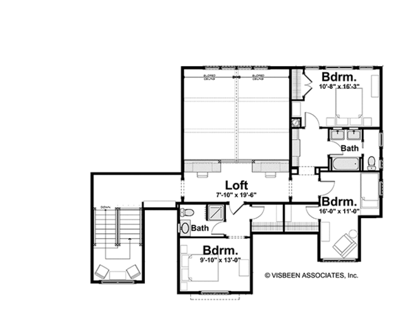 Craftsman Floor Plan - Upper Floor Plan #928-184