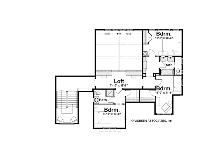 Home Plan - Floor Plan - Upper Floor for Craftsman House Plan #928-184 - 4 bed, 3.5 bath