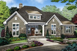 Ranch Exterior - Front Elevation Plan #929-1011
