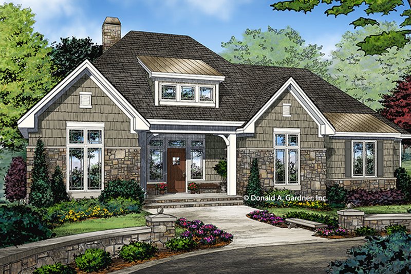 Architectural House Design - Ranch Exterior - Front Elevation Plan #929-1011