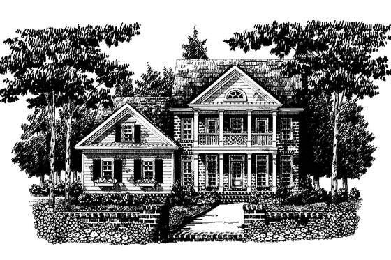 Exterior - Front Elevation 3 for Classical House Plan #927-277 - 4 bed, 3 bath