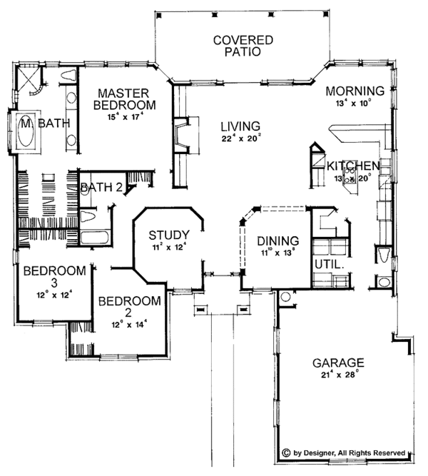 Architectural House Design - Mediterranean Floor Plan - Main Floor Plan #472-81