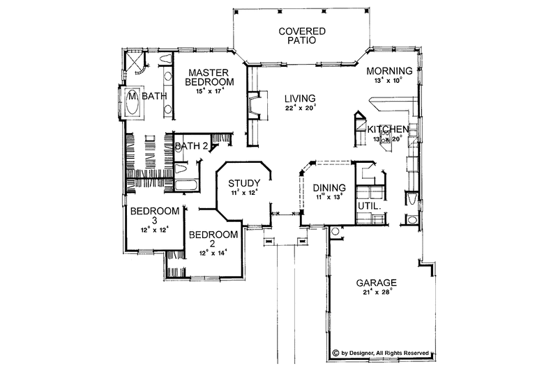 Home Plan - Floor Plan - Main Floor for Mediterranean House Plan #472-81 - 3 bed, 2.5 bath