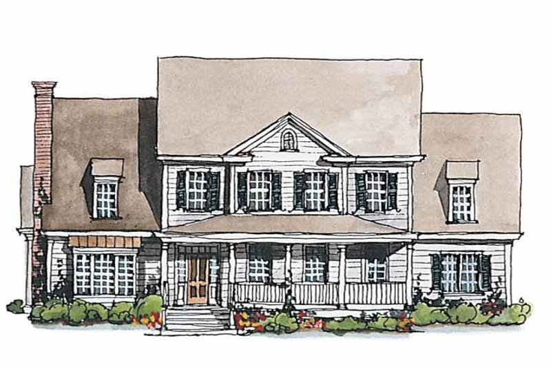 Home Plan - Exterior - Front Elevation 3 for Classical House Plan #429-188 - 4 bed, 3.5 bath