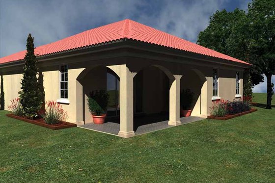 Exterior - Rear Elevation for Mediterranean House Plan #930-424 - 2 bed, 2 bath