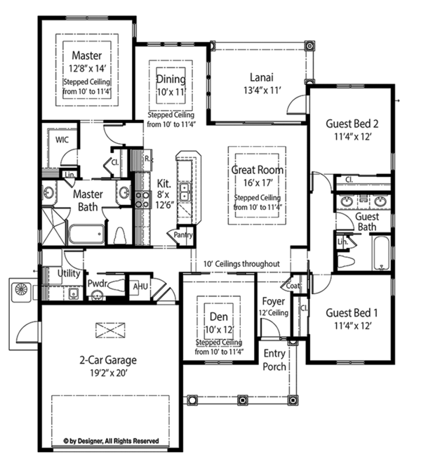 Mediterranean Floor Plan - Main Floor Plan #938-33