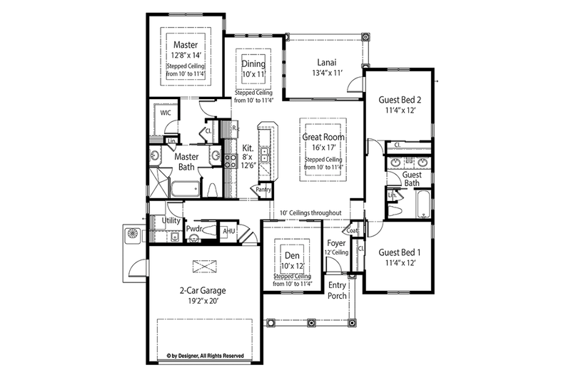 Home Plan - Floor Plan - Main Floor for Mediterranean House Plan #938-33 - 3 bed, 2.5 bath