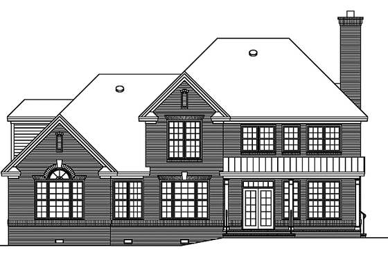 Exterior - Rear Elevation for Classical House Plan #929-668 - 5 bed, 4 bath
