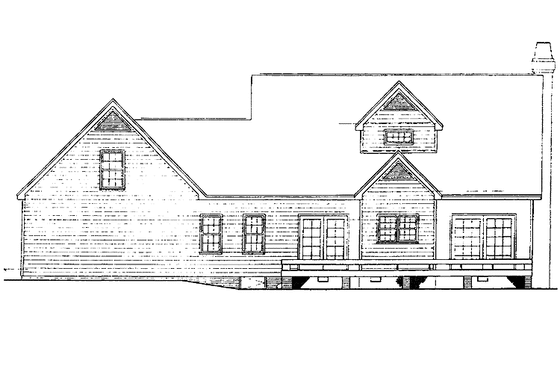 Exterior - Rear Elevation for Country House Plan #929-67 - 3 bed, 2.5 bath