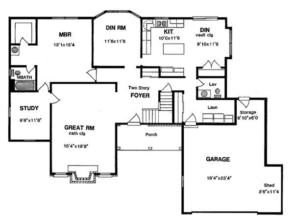Home Plan - Country Floor Plan - Main Floor Plan #316-213