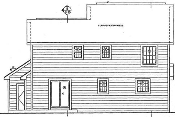 Exterior - Rear Elevation for Country House Plan #312-547 - 4 bed, 2.5 bath