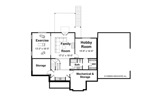 Floor Plan - Lower Floor for Country House Plan #928-206 - 4 bed, 3.5 bath