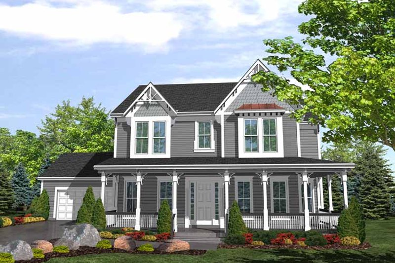 Architectural House Design - Country Exterior - Front Elevation Plan #320-834