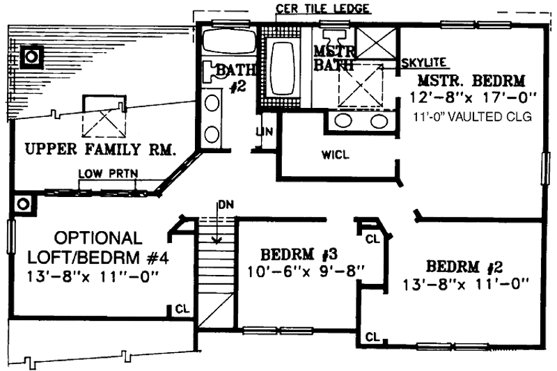Dream House Plan - Floor Plan - Upper Floor for Country House Plan #456-101 - 3 bed, 2.5 bath