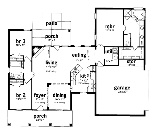 House Design - Classical Floor Plan - Main Floor Plan #36-593