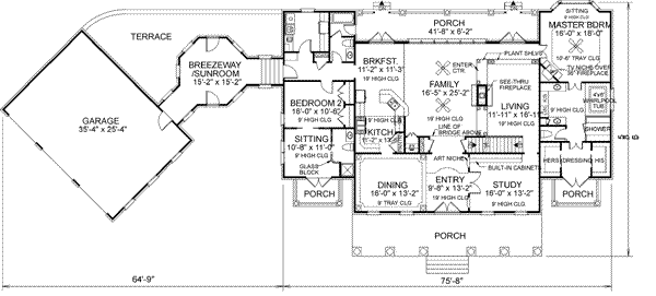 Home Plan - Colonial Floor Plan - Main Floor Plan #56-228