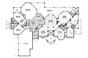 Floor Plan - Main Floor for European House Plan #417-426 - 4 bed, 5.5 bath