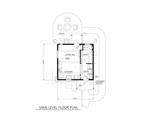 House Plan Design - Floor Plan - Main Floor for Contemporary House Plan #1122-2, 1 bath