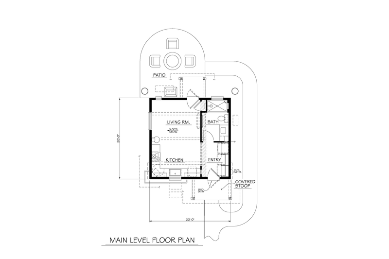 House Plan Design - Floor Plan - Main Floor for Contemporary House Plan #1122-2, 1 bath