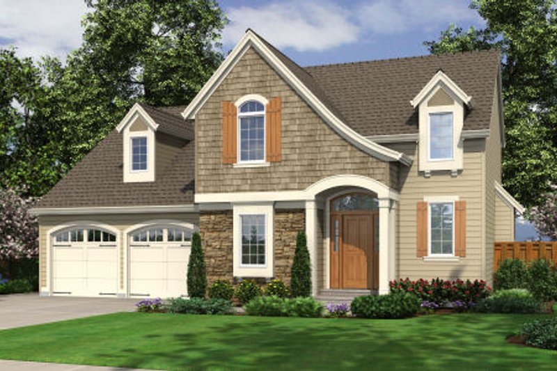 Architectural House Design - Colonial Exterior - Front Elevation Plan #46-466