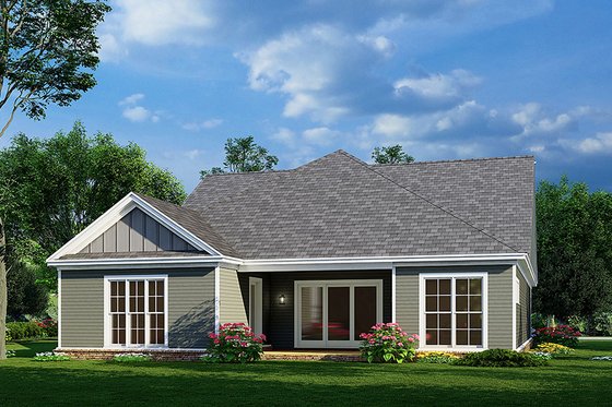 Exterior - Rear Elevation for Cottage House Plan #923-253 - 3 bed, 2 bath