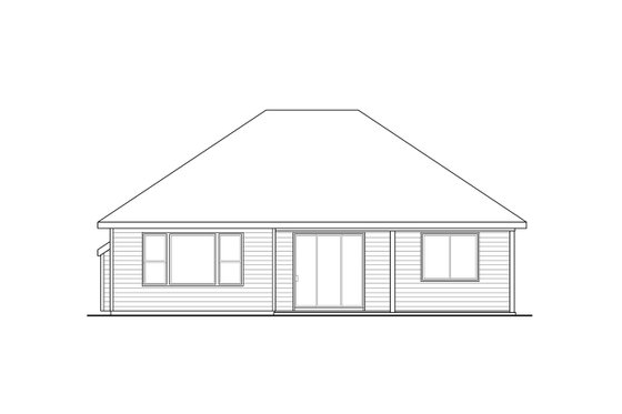 Exterior - Rear Elevation for Cottage House Plan #124-1058 - 3 bed, 2 bath