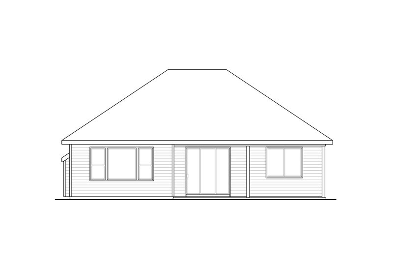 Architectural House Design - Exterior - Rear Elevation for Cottage House Plan #124-1058 - 3 bed, 2 bath