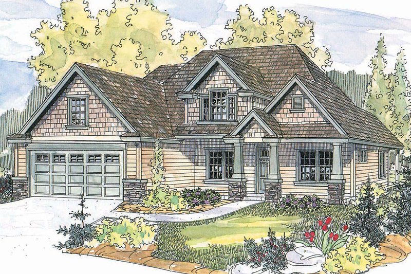 Architectural House Design - Craftsman Exterior - Front Elevation Plan #124-560