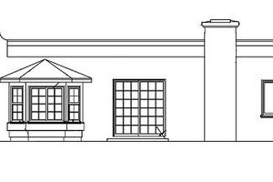 Exterior - Rear Elevation for Adobe / Southwestern House Plan #1-219 - 3 bed, 2 bath