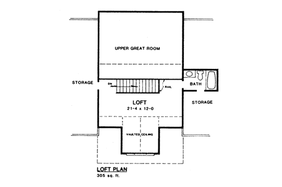 Floor Plan - Upper Floor for Traditional House Plan #10-244 - 3 bed, 2 bath