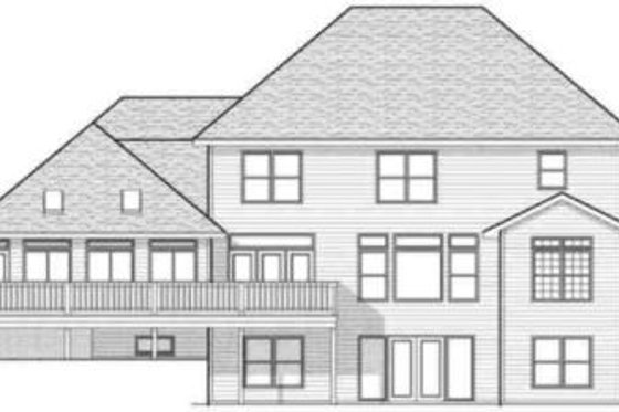 Exterior - Rear Elevation for Colonial House Plan #70-601 - 5 bed, 3.5 bath
