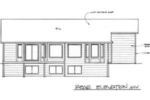 Exterior - Rear Elevation for Traditional House Plan #58-172 - 3 bed, 2 bath