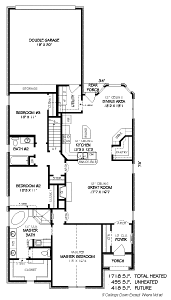 European Floor Plan - Main Floor Plan #424-124