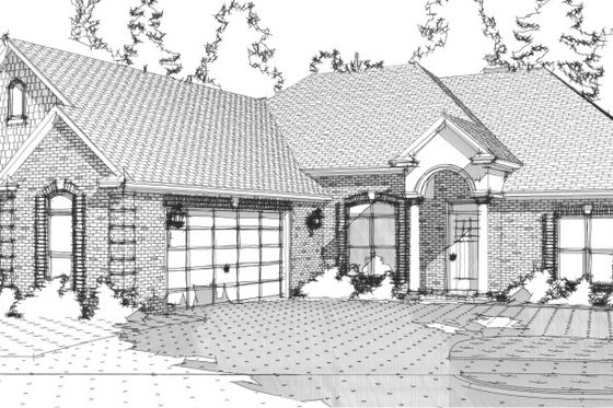 Exterior - Front Elevation for Ranch House Plan #63-253 - 4 bed, 2.5 bath